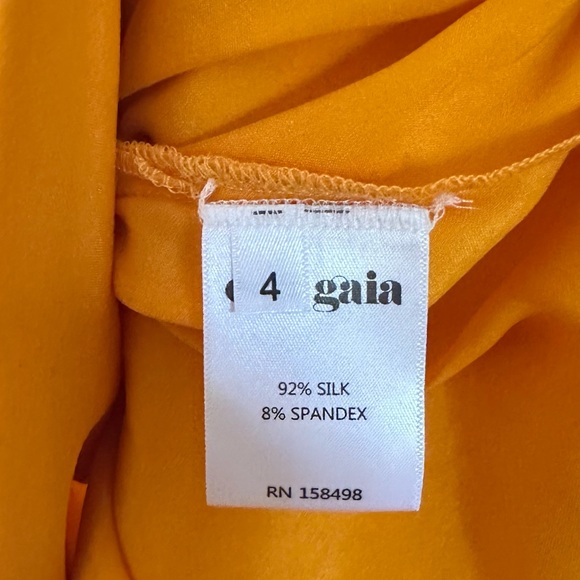 NWT Cult Gaia Salee Strappy Hand Beaded Silk Gown Marigold Size 4 - Picture 14 of 15